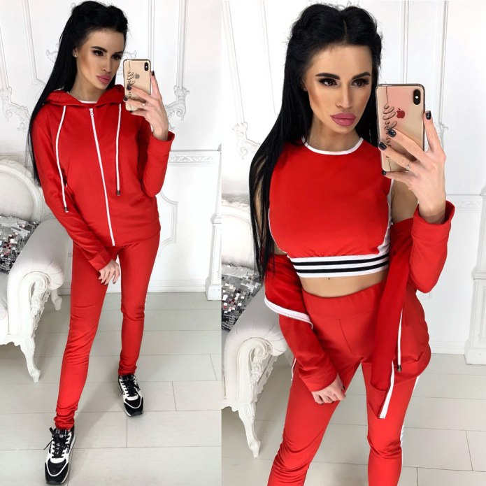 Спортивный костюм тройка ткань двунитка