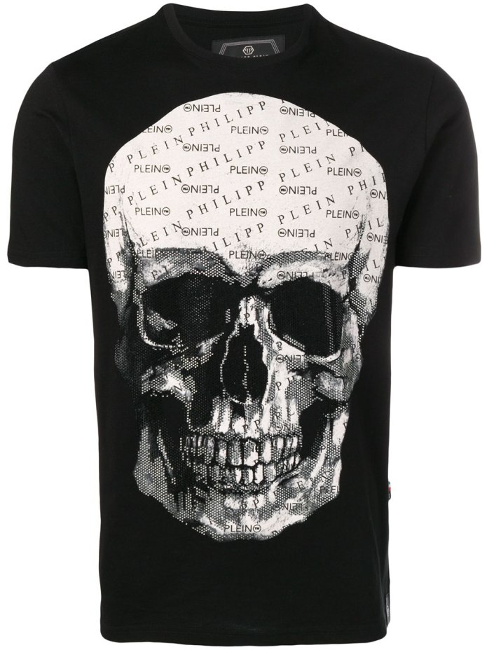 Philipp plein серые джинсы с черепами
