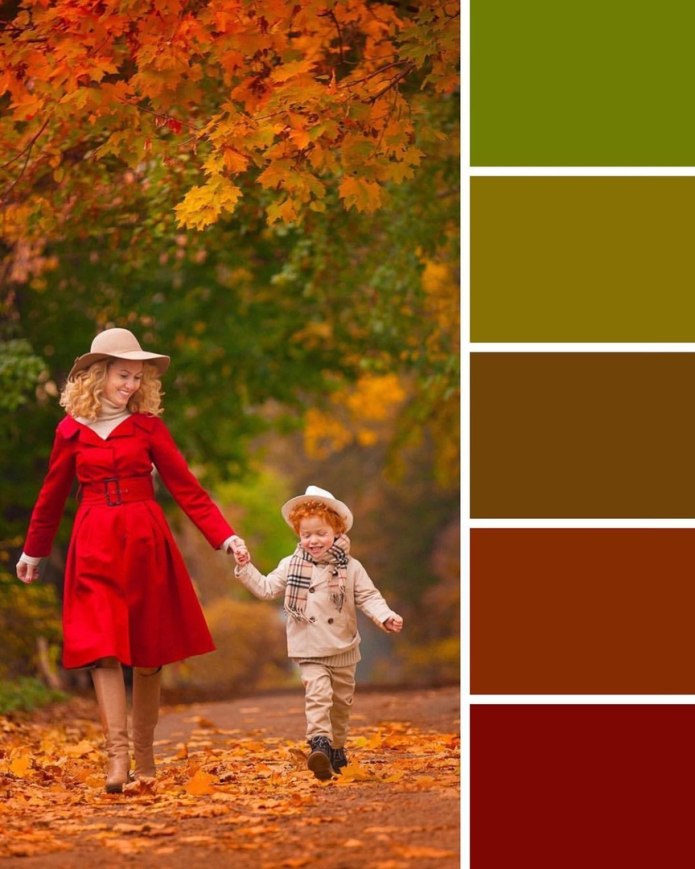Сочетание цветов для осенней фотосессии