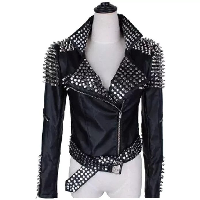 Muubaa studded Leather Biker Jacket с шипами
