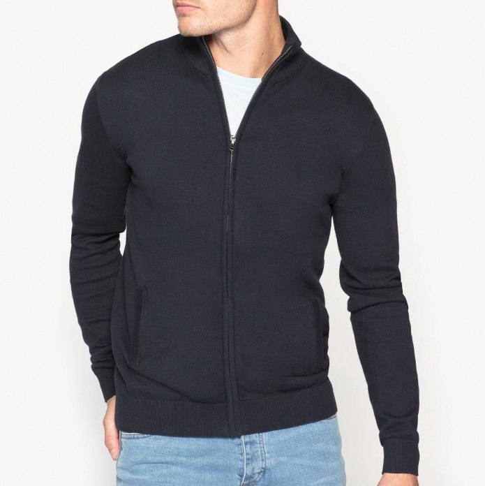 Мужской джемпер на молнии Cotton Pique? Zip Cardigan черный