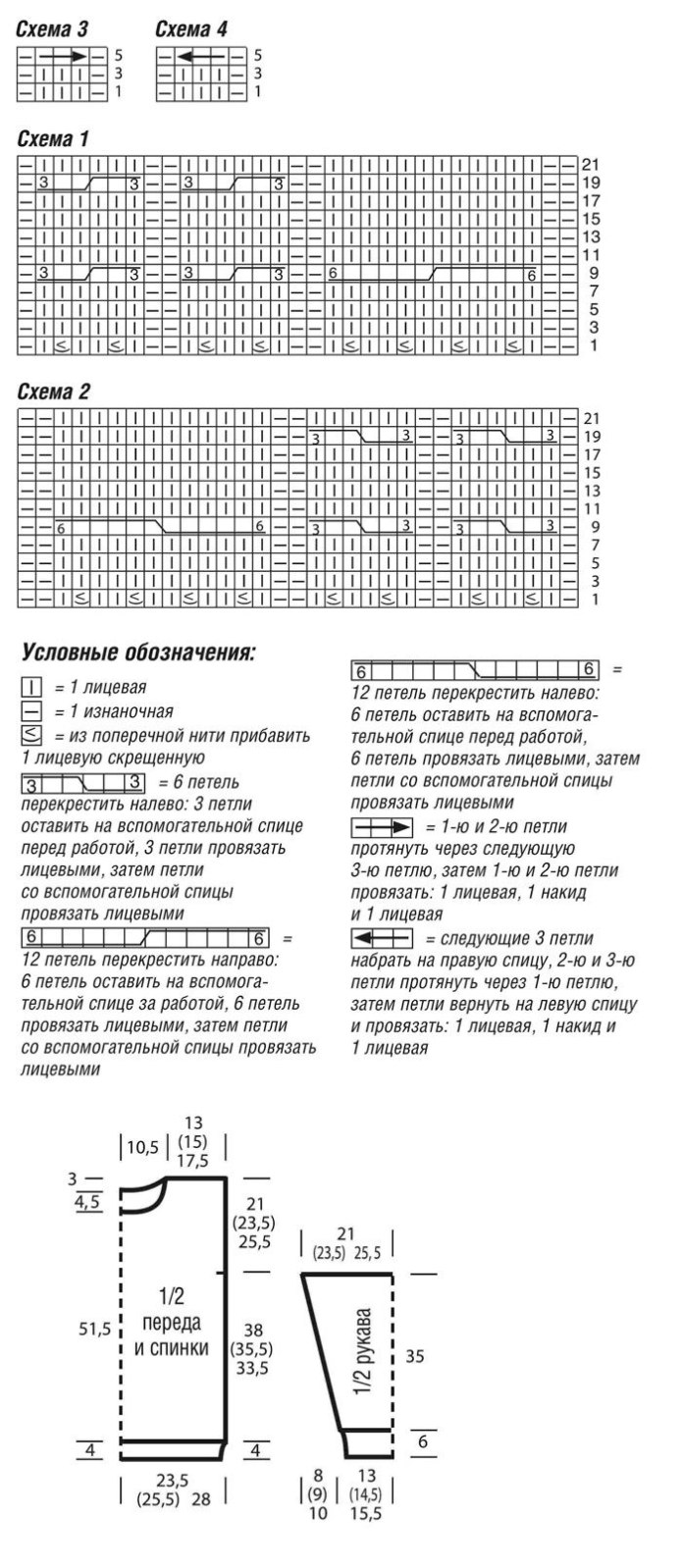 Вязаный джемпер спицами для женщин с описанием и схемой
