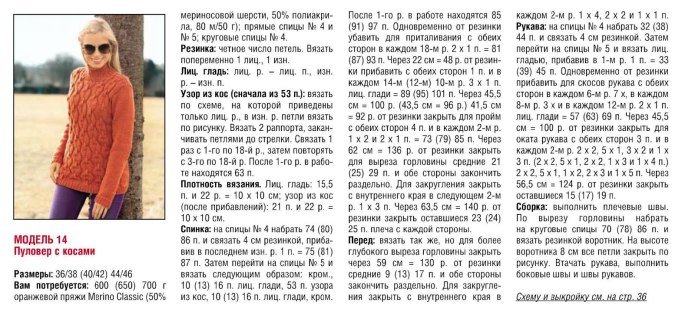 Свитера женские вязаные спицами с косами со схемами и описанием