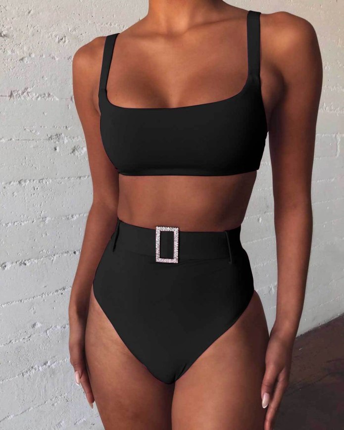 Liberti Beachwear- чёрный с высокой талией