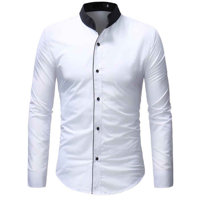 Sorrento Slim Fit рубашка белая чёрный воротник