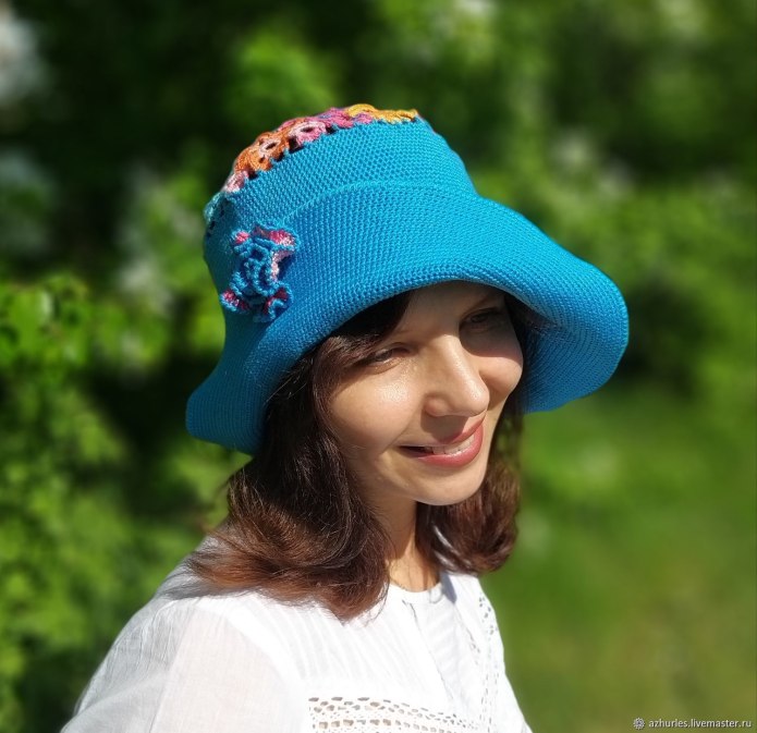 Шляпка крючком женская летняя