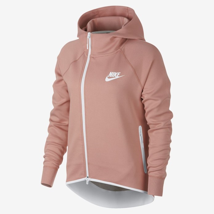 Розовый флисовый худи Nike Tech
