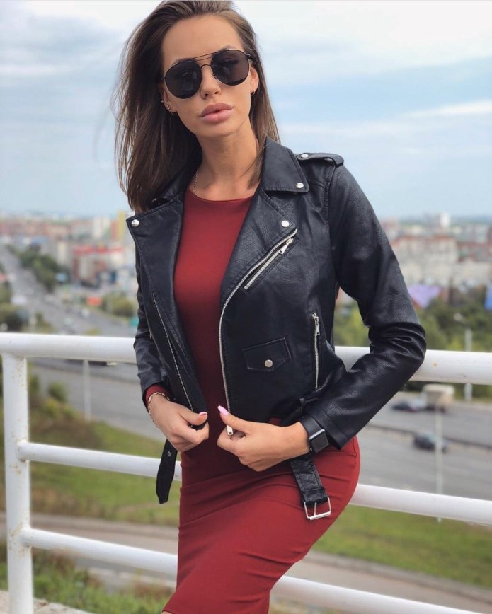 Чжи Ган куртки кожаные женские