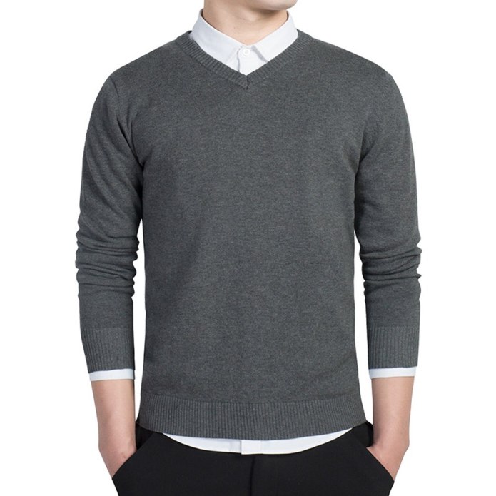 905946185 Пуловер Slim Fit мужской зеленый