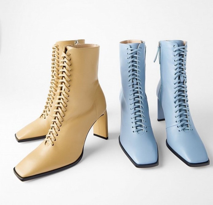 Zara ботинки на шнуровке новая коллекция