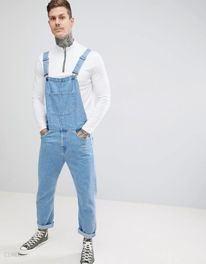 Черный джинсовый комбинезон зауженного кроя ASOS Design