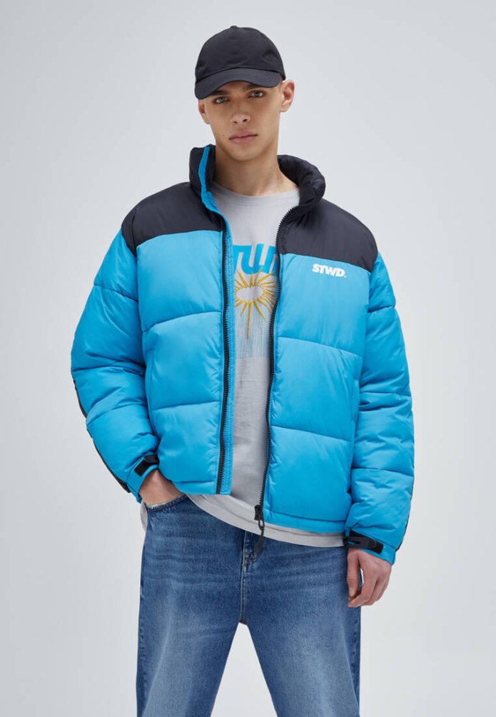 Куртка зимняя мужская Pull and Bear зеленая