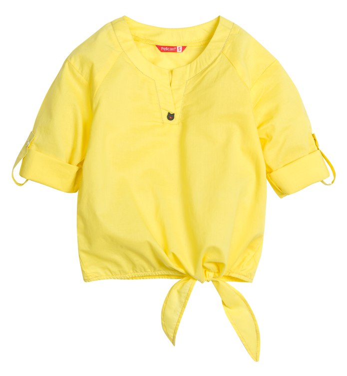Включи желтая девочка. Блузка Пеликан для девочки. Рубашка желтая Пеликан. Желтая блузка для девочки. Желтая блузка детская.