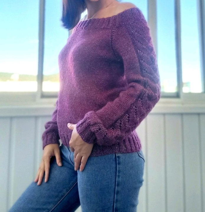 Zara объемный джемпер лиловый