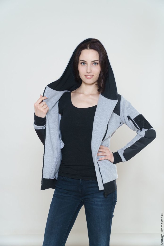 Side Lace up Fleece Gothic Hoodie