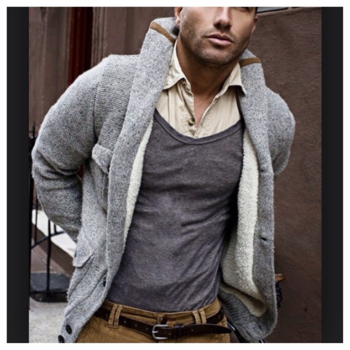 Кардиган мужской серый massimo Dutti