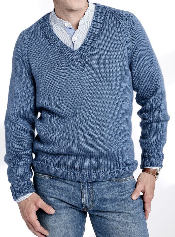 V-Neck Sweater for men Свободный