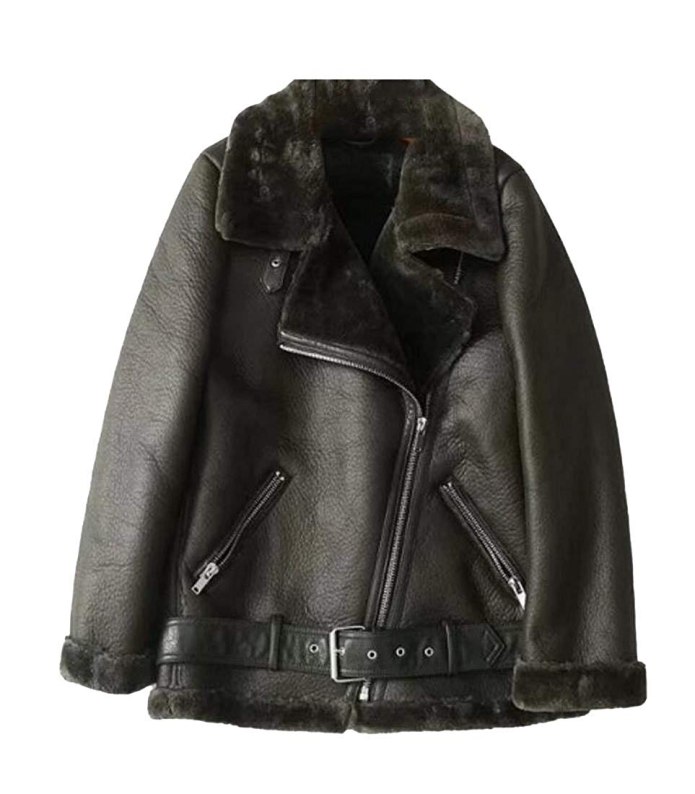 Кожаная куртка River Island с меховым воротником