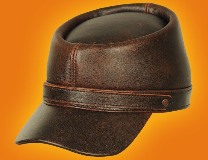 Бейсболка мужская кожаная cap Brown Vintage