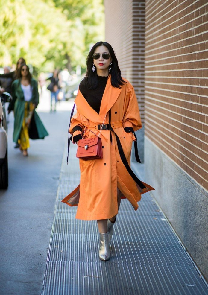 Пальто оранж Street Style