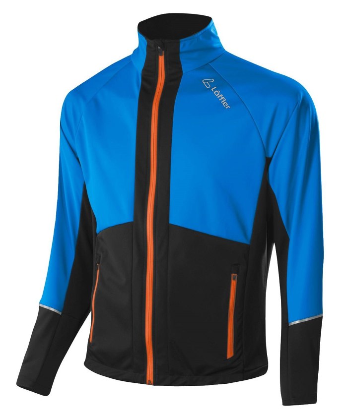 Мужская тёплая разминочная куртка Löffler WS Softshell warm салатная