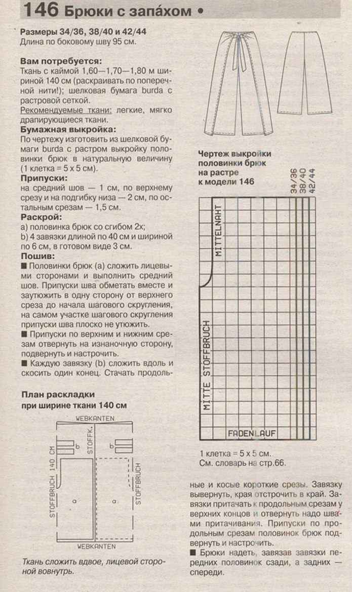 Выкройка брюк для верховой езды