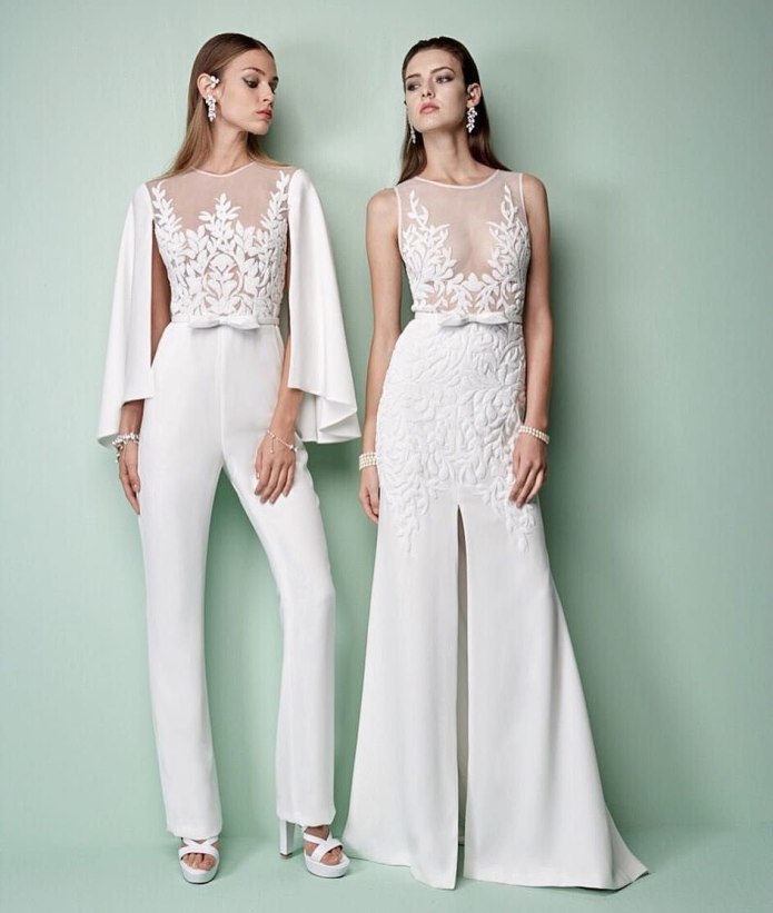 Zara белый брючный костюм