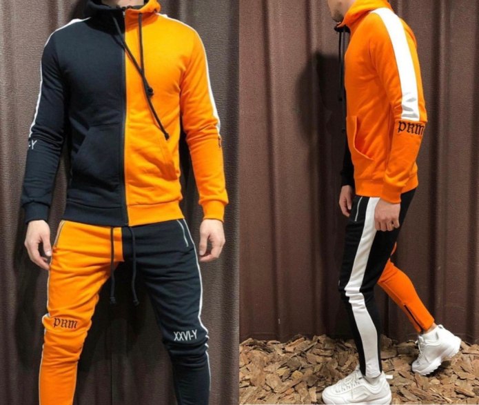 Мужской спортивный костюм двухцветный