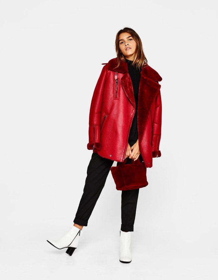 Дубленка косуха Bershka