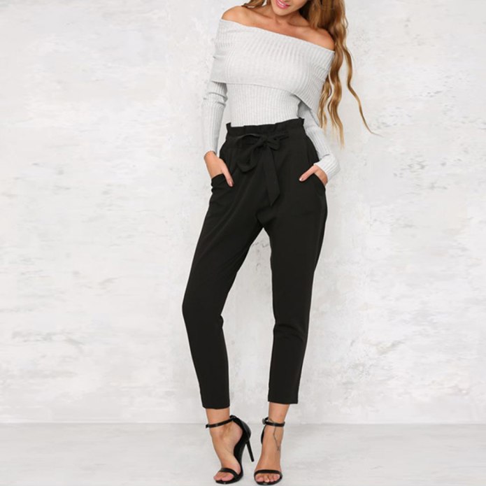 Суженные книзу брюки с завышенной талией ASOS Design черный