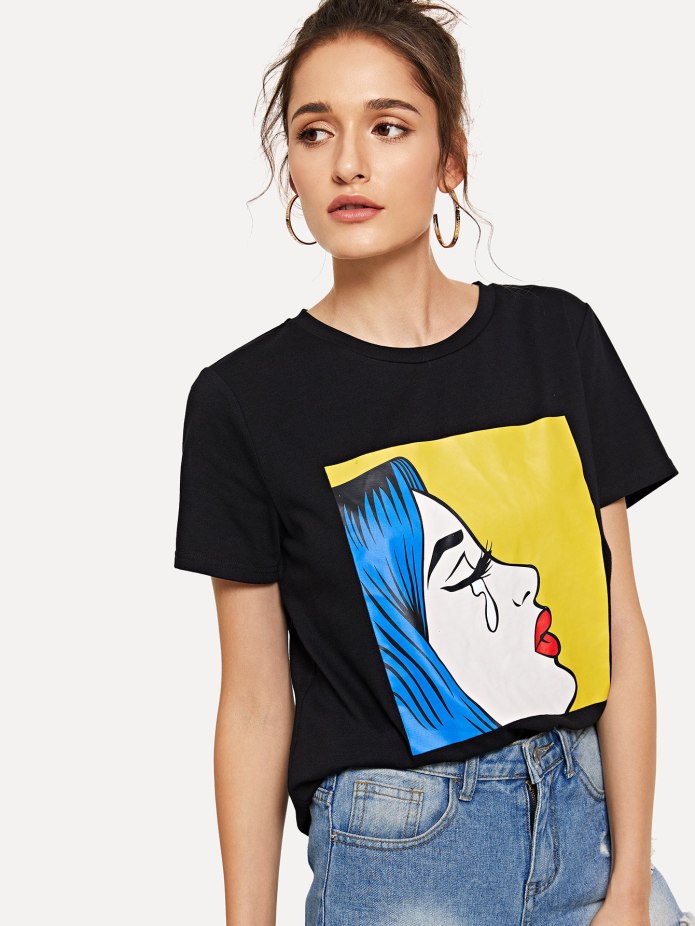 SHEIN футболки с принтом