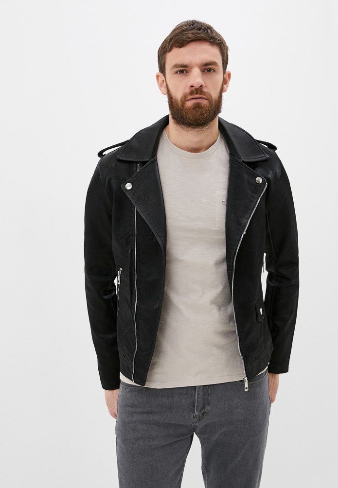 Balmain Black Leather Biker Jacket