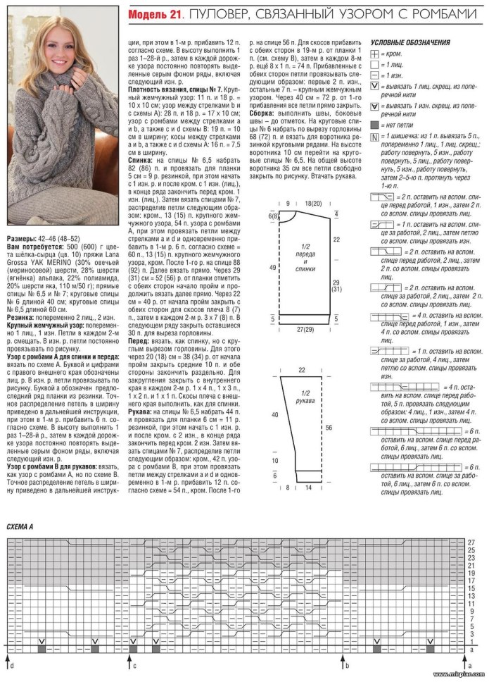 Крупная вязка спицами свитер женский схема