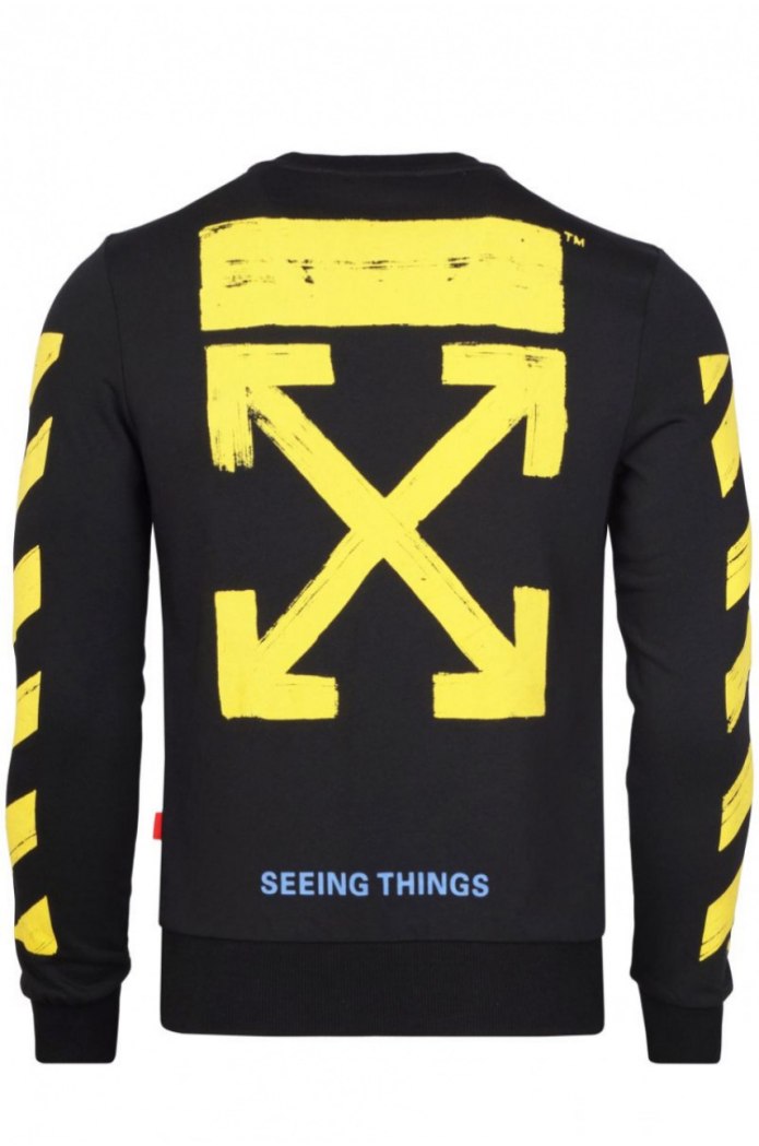 Off-White мужской свитшот “seeing things” – черный / желтый