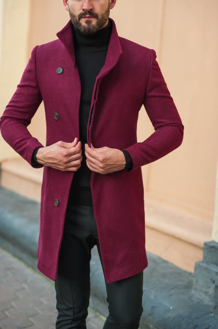 Пальто Valentino мужское бордо