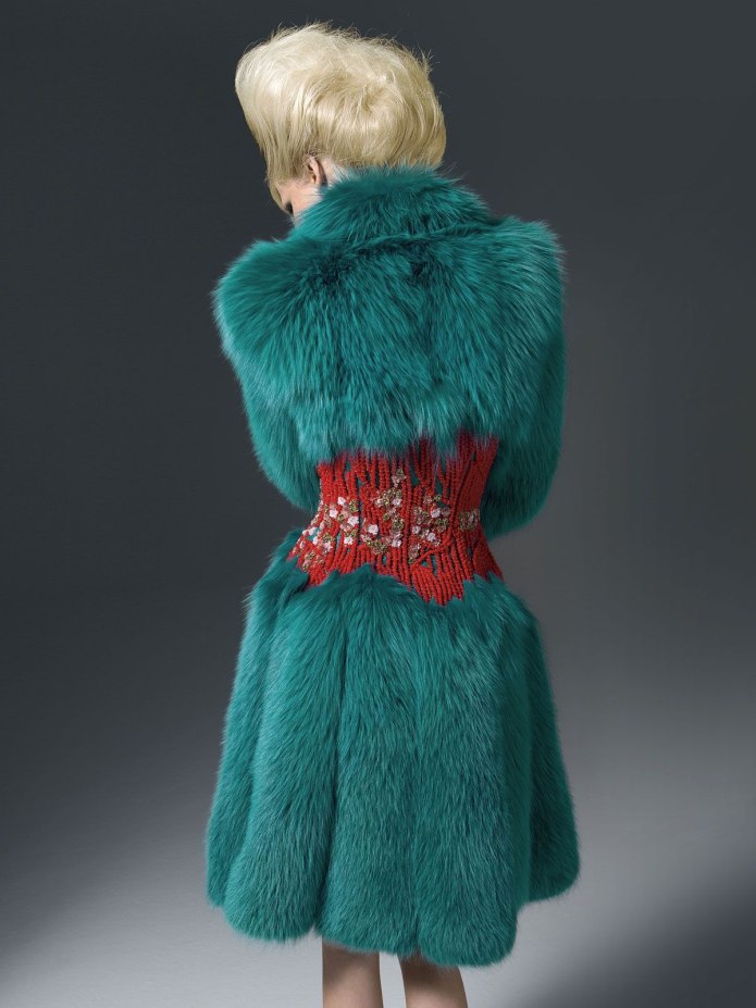 Imperial furs шуба цвет зеленый