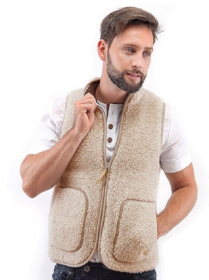 Herringbone Tweed Waistcoat Vest Full Fabric 4 Pockets