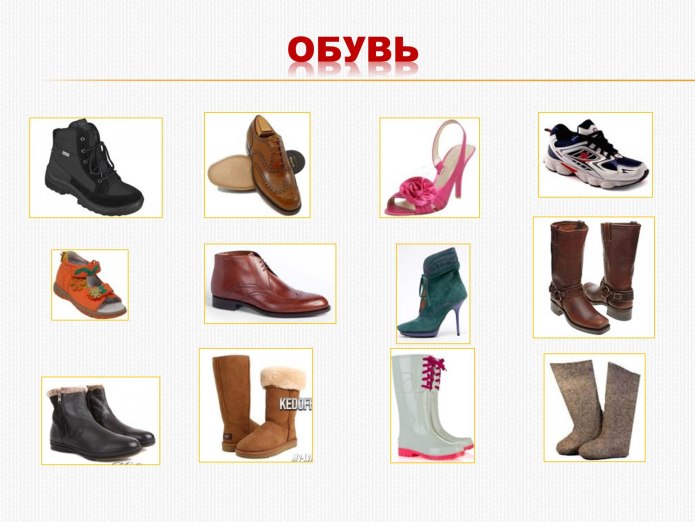 Тема обувь
