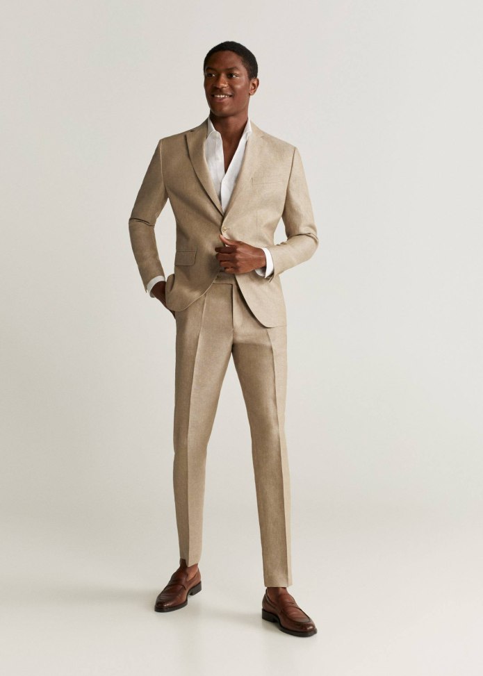 Man in Beige Suit