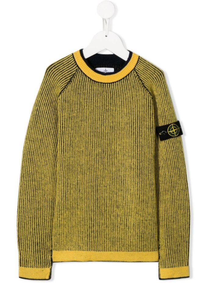 Зеленый хлопковый свитер Stone Island
