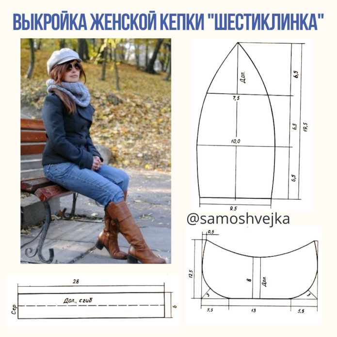 Кепка хулиганка мужская выкройка восьмиклинка своими