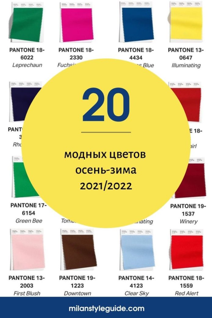 Цвета пантон осень зима 2022