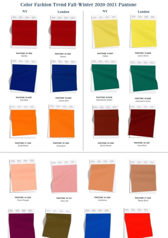 Pantone осень зима 2021-2022