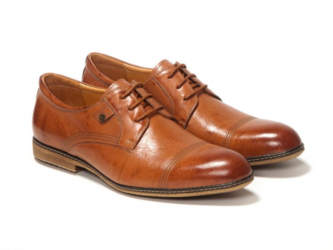 Hans - мужские коричневые кожаные ботинки - 09848214
