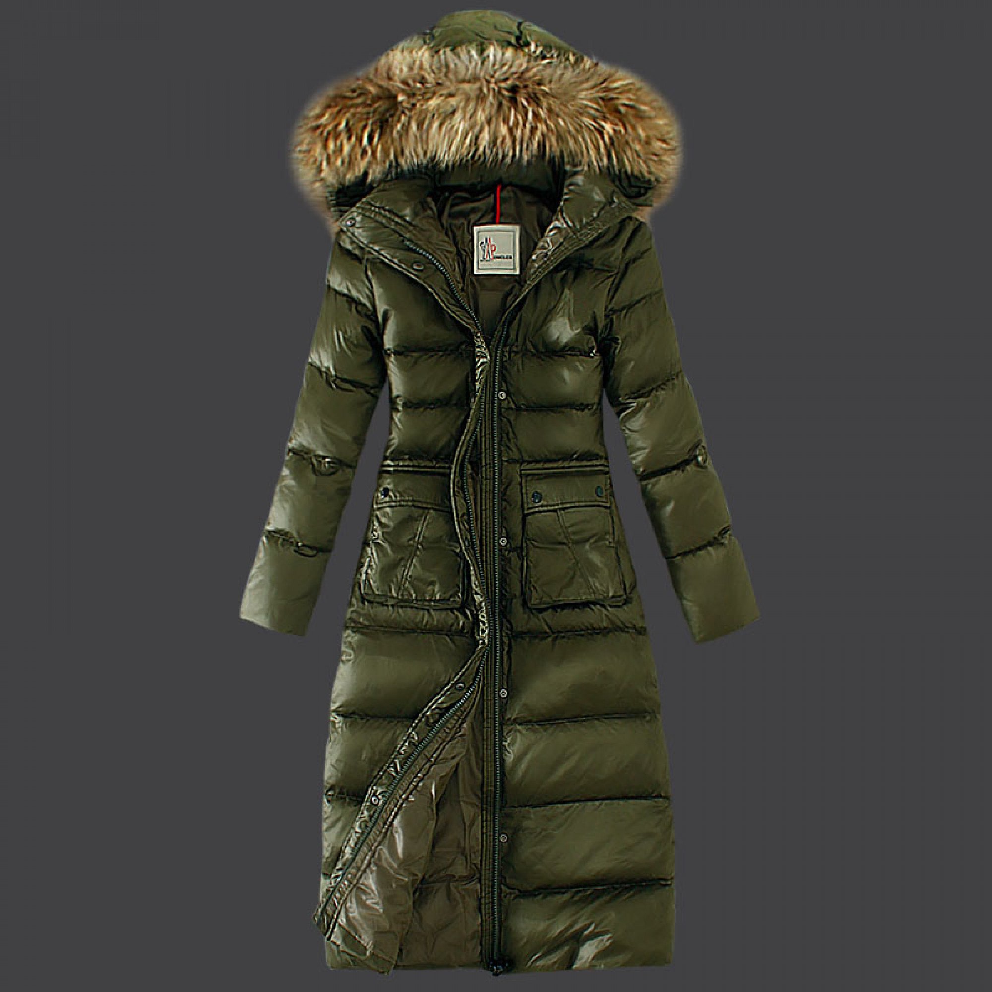Пуховое пальто женское длинное монклер