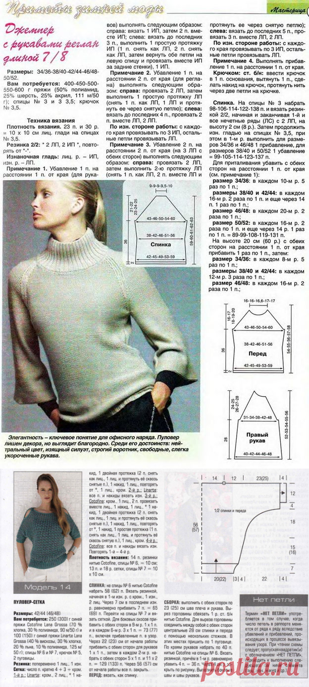 Женский свитер реглан сверху спицами схемы с описаниями
