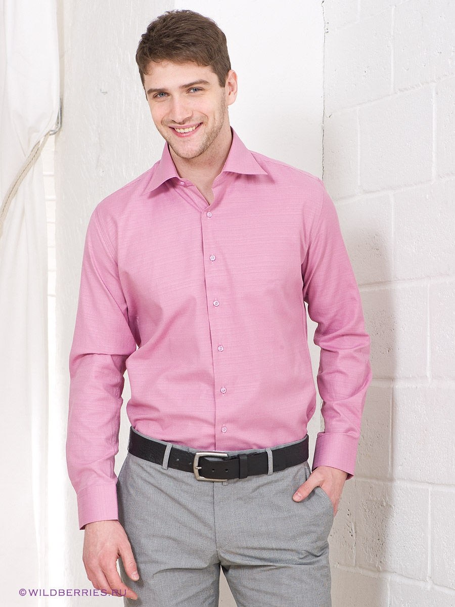 Бледно розовая рубашка мужская