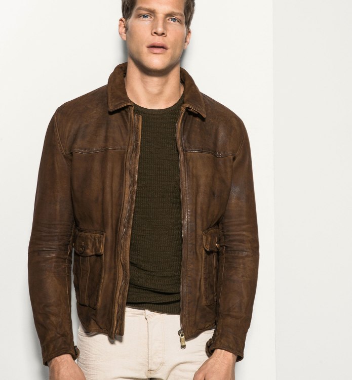 Massimo Dutti Leather Jacket men