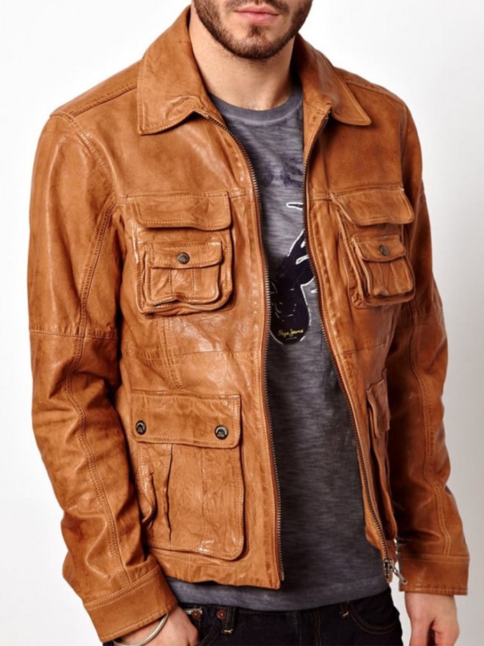 Куртка Mango man Casual коричневая