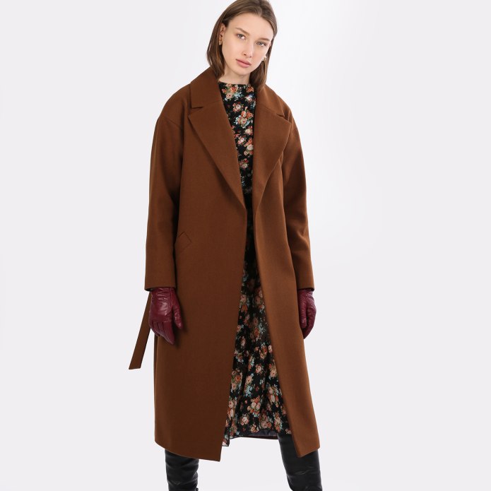 La Redoute пальто женское синий лама 80%